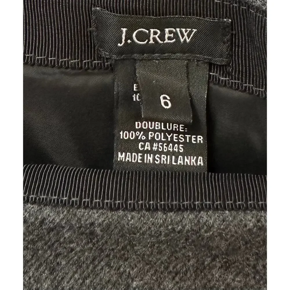 J. Crew Double Serge Pure Wool No 2 Pencil Skirt Gray 47314 Size 6